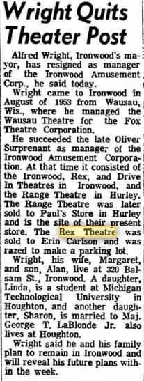 Rex Theatre - MARCH 29 1971